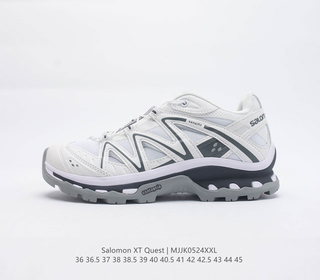萨洛蒙 男女款 Salomon XT Quest ADV Beige 萨洛蒙 探索者系列户外越野跑鞋 鞋面采用SENSIFIT贴合技术 全方位贴合包裹脚型 鞋